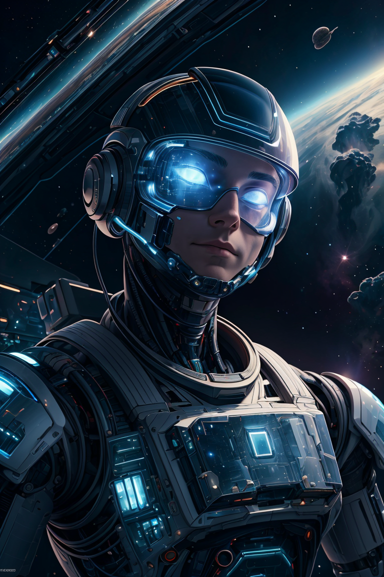 377551-568471918-(best quality, masterpiece), Detailed, 1boy,astronaut,complex portrait of a sci-fi Borg  floating in outer space, nebula, galaxy.png